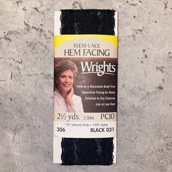 Wrights Flexi-Lace Cream and Black Hem Facings, 2.5 Yards - Picture 10 of 16